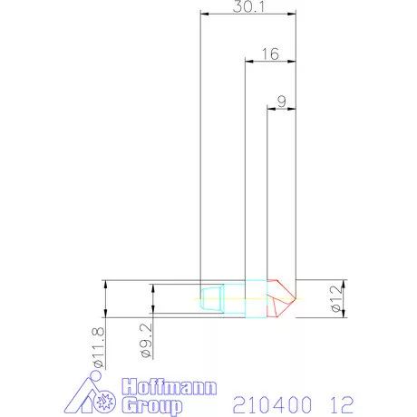 Garant NC központozó, 90° 12 mm