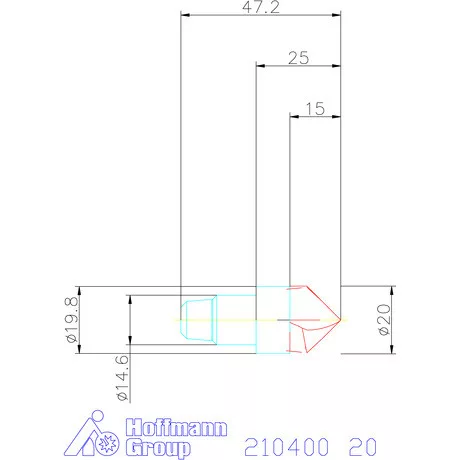 Garant NC központozó, 90° 20 mm