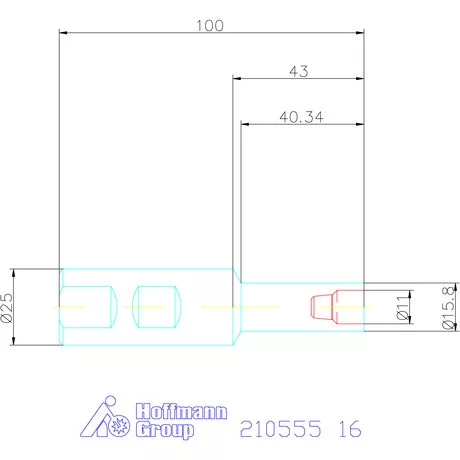 Garant Befogó, hengeres, belső hűtés nélkül 16 mm