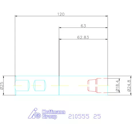 Garant Befogó, hengeres, belső hűtés nélkül 25 mm