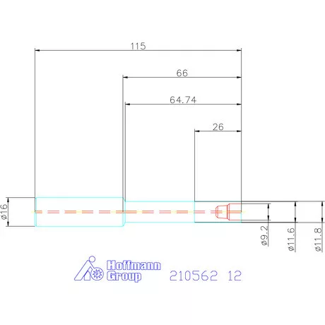 Garant VHM hengeres befogó, hosszú 12 mm