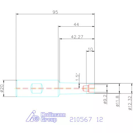 Garant Kúpos befogó belső hűtéssel 12 mm