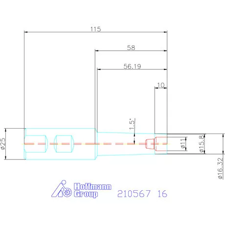 Garant Kúpos befogó belső hűtéssel 16 mm