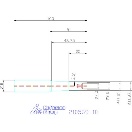 Garant VHM kúpos befogó, rövid 10 mm