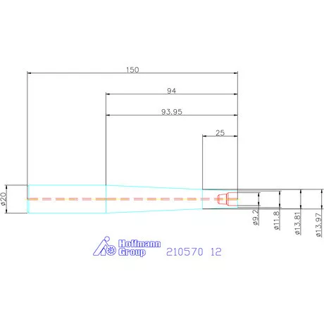 Garant VHM kúpos befogó, hosszú 12 mm