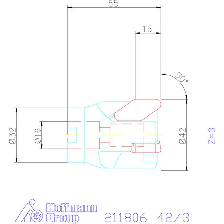 Garant Üregmaró 90° 42/3 mm