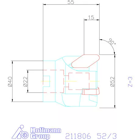 Garant Üregmaró 90° 52/3 mm
