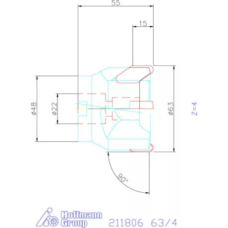 Garant Üregmaró 90° 63/4 mm