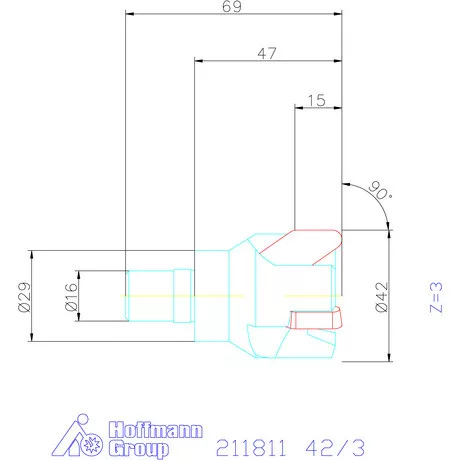 Garant Üregmaró 90° 42/3 mm