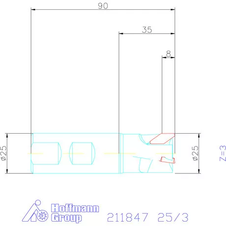 Garant Üregmaró 90° 25/3 mm