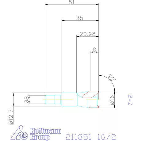 Garant Üregmaró 90° 16/2 mm