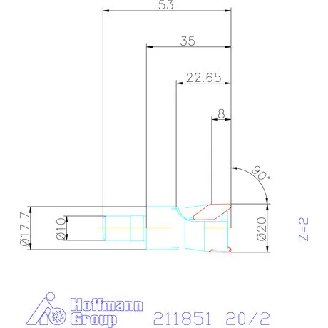 Garant Üregmaró 90° 20/2 mm