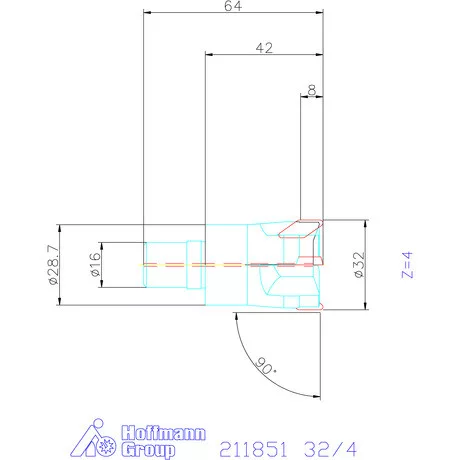 Garant Üregmaró 90° 32/4 mm