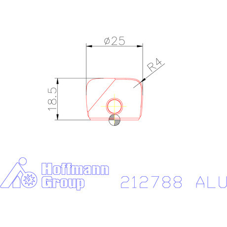 Marólapka ⌀ 25 mm tompa kúpos ALU