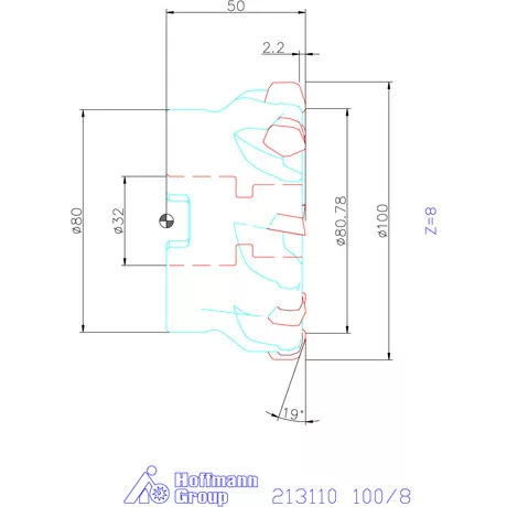 Garant Hi5 nagy előtolású maró 100/8 mm
