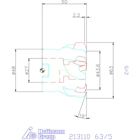 Garant Hi5 nagy előtolású maró 63/5 mm