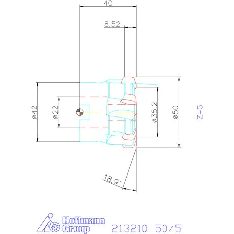 Garant Hi5 nagy előtolású maró 50/5 mm
