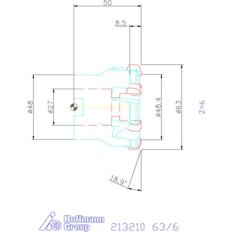 Garant Hi5 nagy előtolású maró 63/6 mm