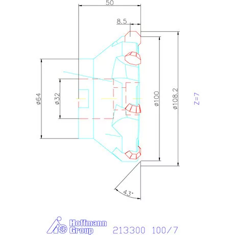 Garant Síkmaró 43° Octo 100/7 mm