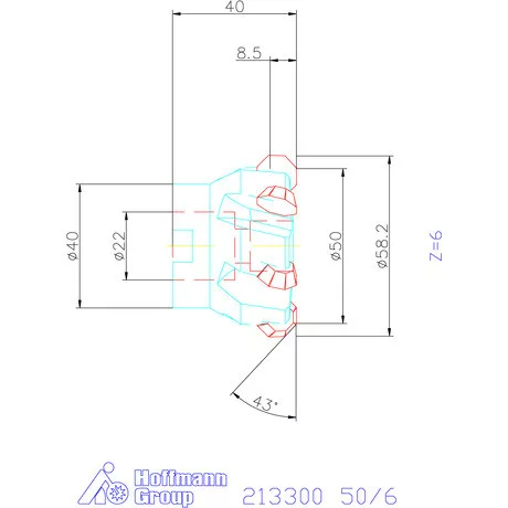 Garant Síkmaró 43° Octo 50/6 mm