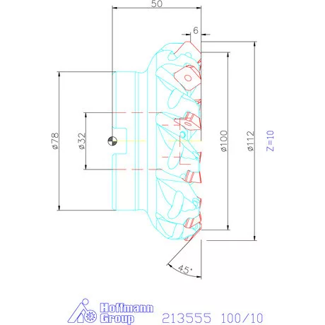 Garant Garant Softcut 45° nagy teljesítményű síkmaró 100/10 mm