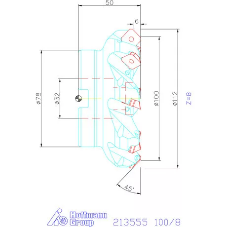 Garant Garant Softcut 45° nagy teljesítményű síkmaró 100/8 mm