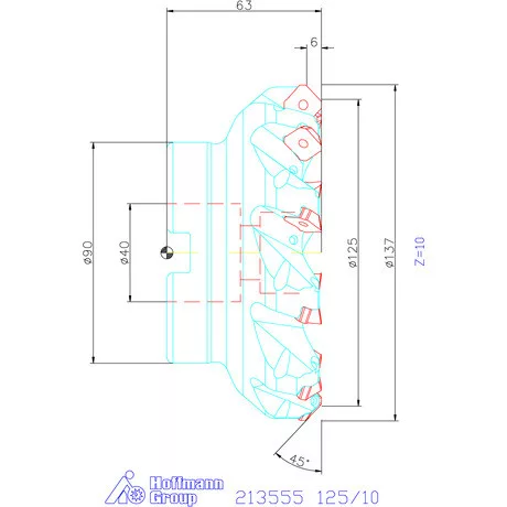 Garant Garant Softcut 45° nagy teljesítményű síkmaró 125/10 mm