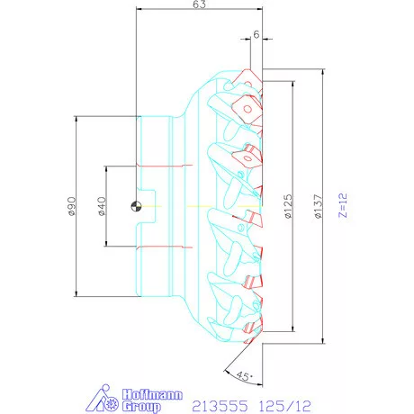 Garant Garant Softcut 45° nagy teljesítményű síkmaró 125/12 mm