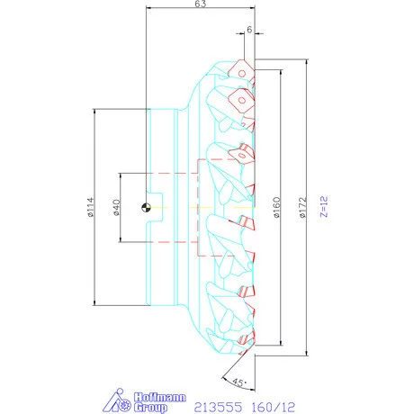 Garant Garant Softcut 45° nagy teljesítményű síkmaró 160/12 mm