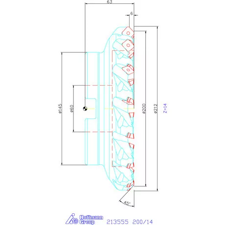Garant Garant Softcut 45° nagy teljesítményű síkmaró 200/14 mm