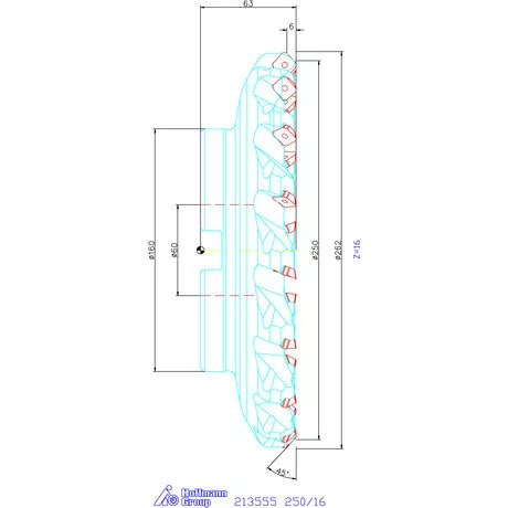 Garant Garant Softcut 45° nagy teljesítményű síkmaró 250/16 mm