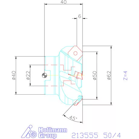 Garant Garant Softcut 45° nagy teljesítményű síkmaró 50/4 mm