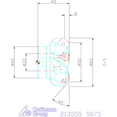 Garant Garant Softcut 45° nagy teljesítményű síkmaró 50/5 mm