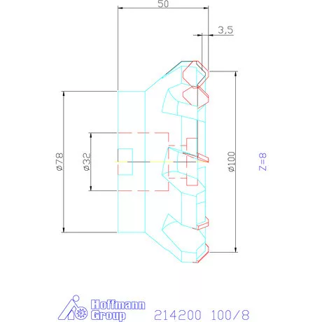 Garant Síkmaró 45° jobbos 100/8 mm