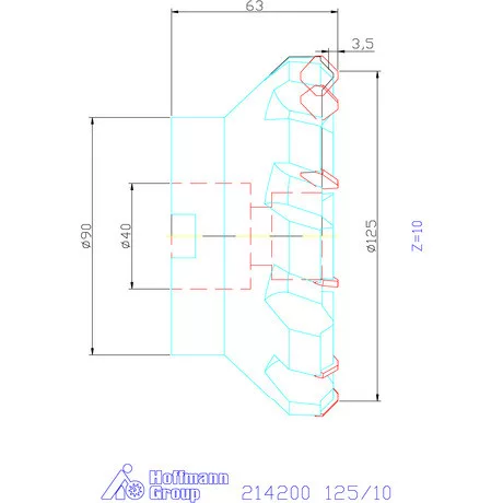 Garant Síkmaró 45° jobbos 125/10 mm