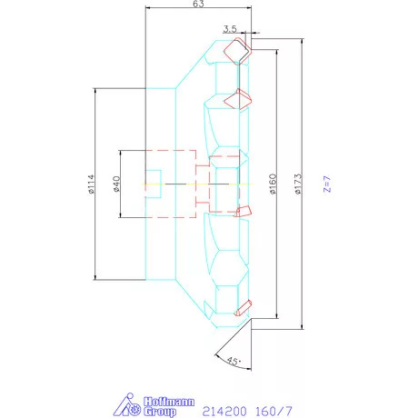 Garant Síkmaró 45° jobbos 160/7 mm