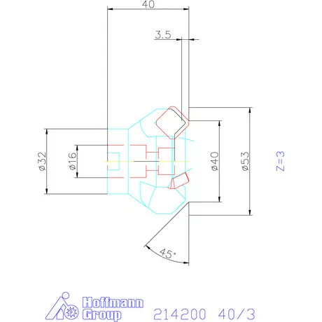 Garant Síkmaró 45° jobbos 40/3 mm