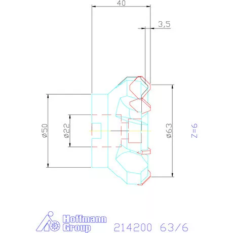 Garant Síkmaró 45° jobbos 63/6 mm