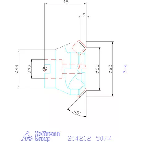 Holex Síkmaró 45° 50/4 mm