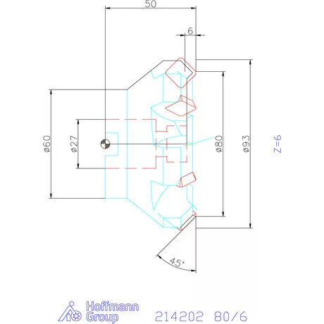 Holex Síkmaró 45° 80/6 mm