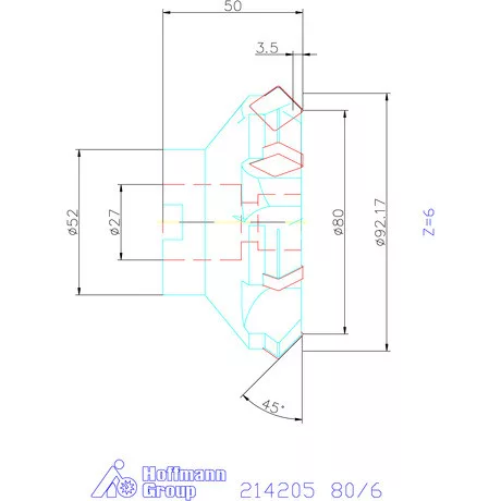 Garant Síkmaró 45° balos 80/6 mm