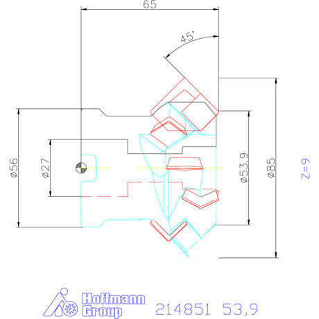 GARANT Softcut® HSI élletörő maró 45°  53,9 mm