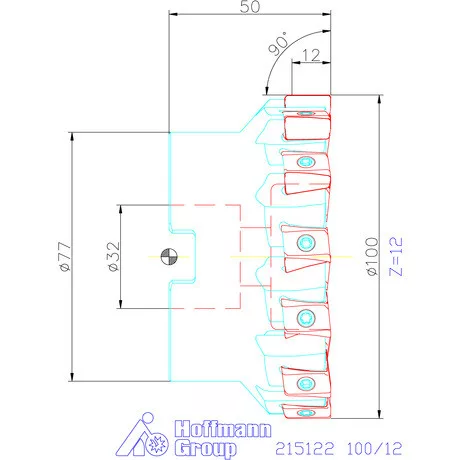 Garant Garant Power Tang 90° tangenciális nagy teljesítményű sarokmaró 100/12 mm