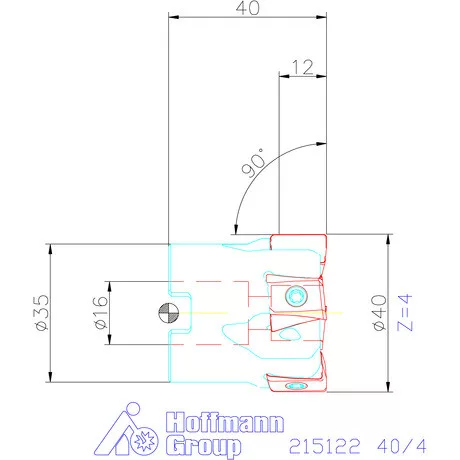 Garant Garant Power Tang 90° tangenciális nagy teljesítményű sarokmaró 40/4 mm