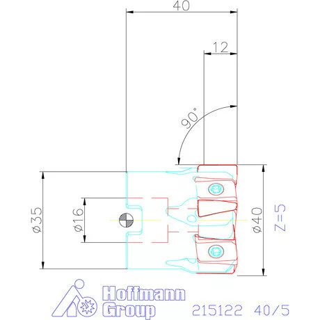 Garant Garant Power Tang 90° tangenciális nagy teljesítményű sarokmaró 40/5 mm