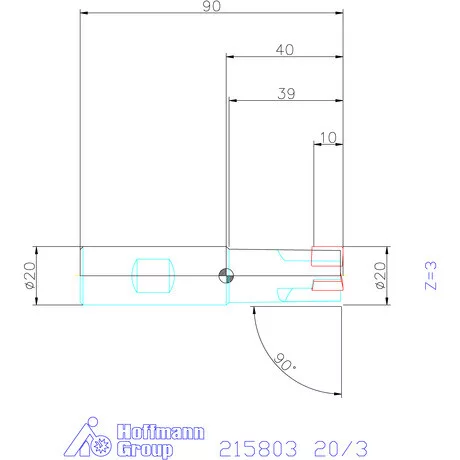Holex Sarokmaró 90° 20/3 mm