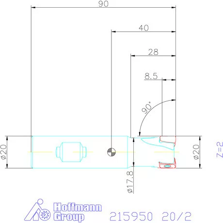 Garant Garant Power Tang 90° - tangenciális nagy teljesítményű sarokmaró ritka osztás 20/2 mm