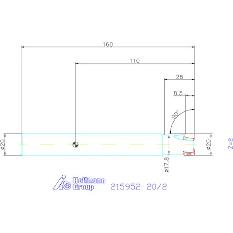Garant Garant Power Tang 90° - tangenciális nagy teljesítményű sarokmaró ritka osztás 20/2 mm