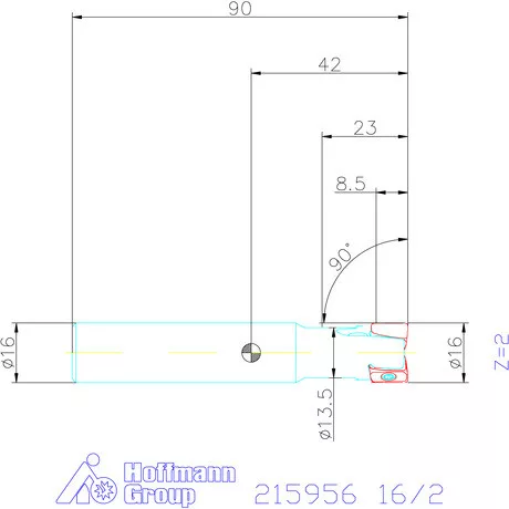 Garant Garant Power Tang 90° - tangenciális nagy teljesítményű sarokmaró sűrű osztás 16/2 mm