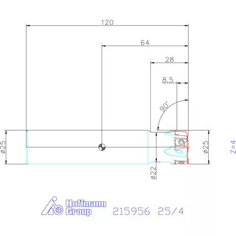 Garant Garant Power Tang 90° - tangenciális nagy teljesítményű sarokmaró sűrű osztás 25/4 mm